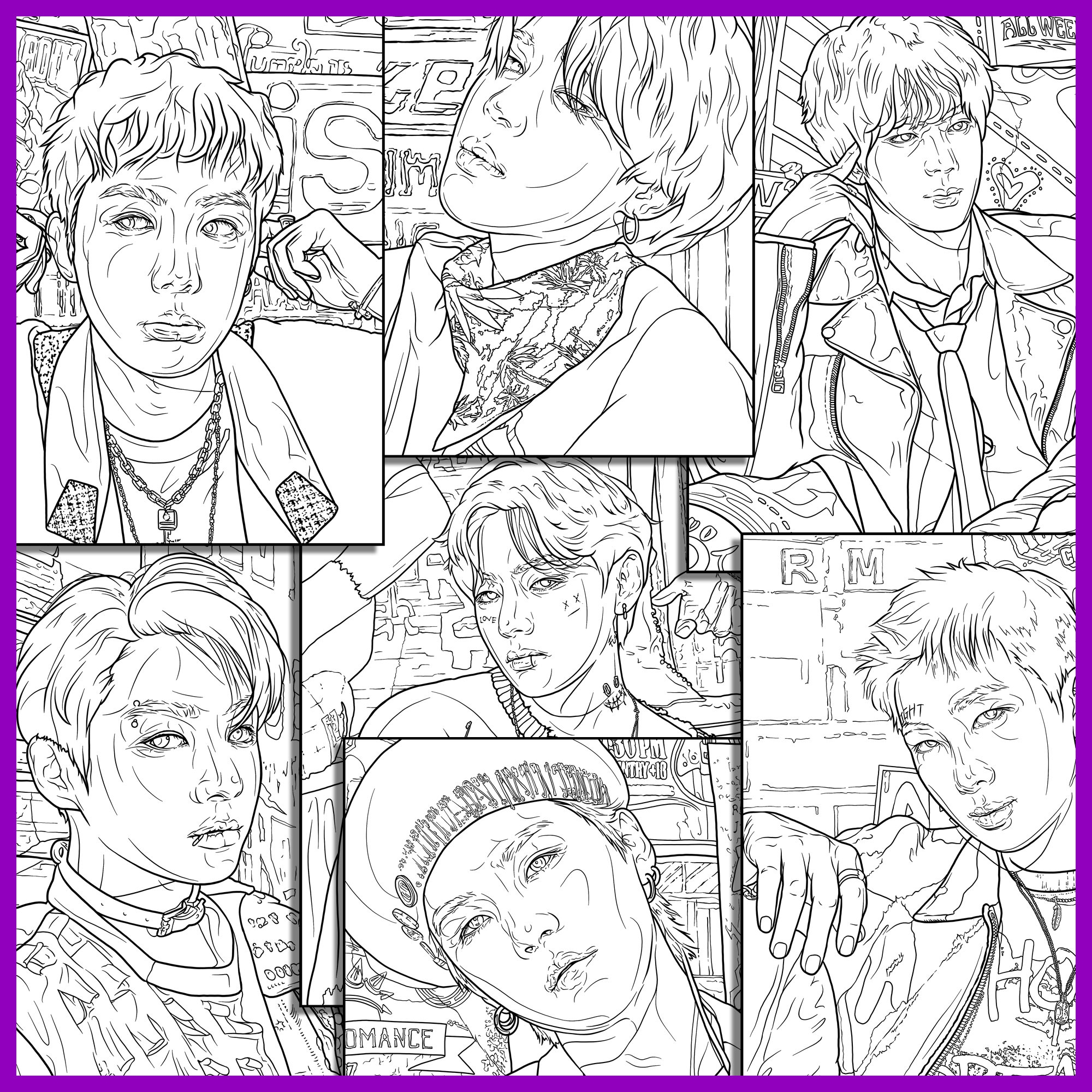 Printable Bts Coloring Pages