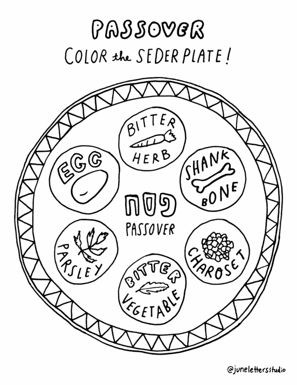 Printable Seder Plate Coloring Page