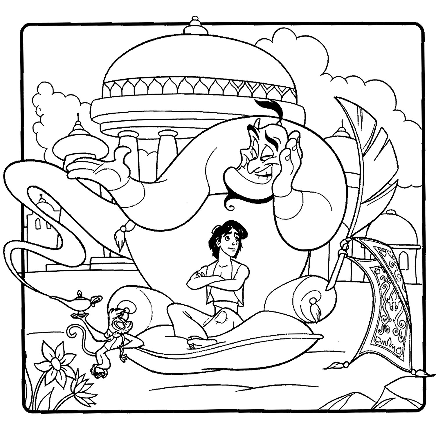 Coloring Pages Coloring Pages For Children Aladdin And Jasmine 56044
