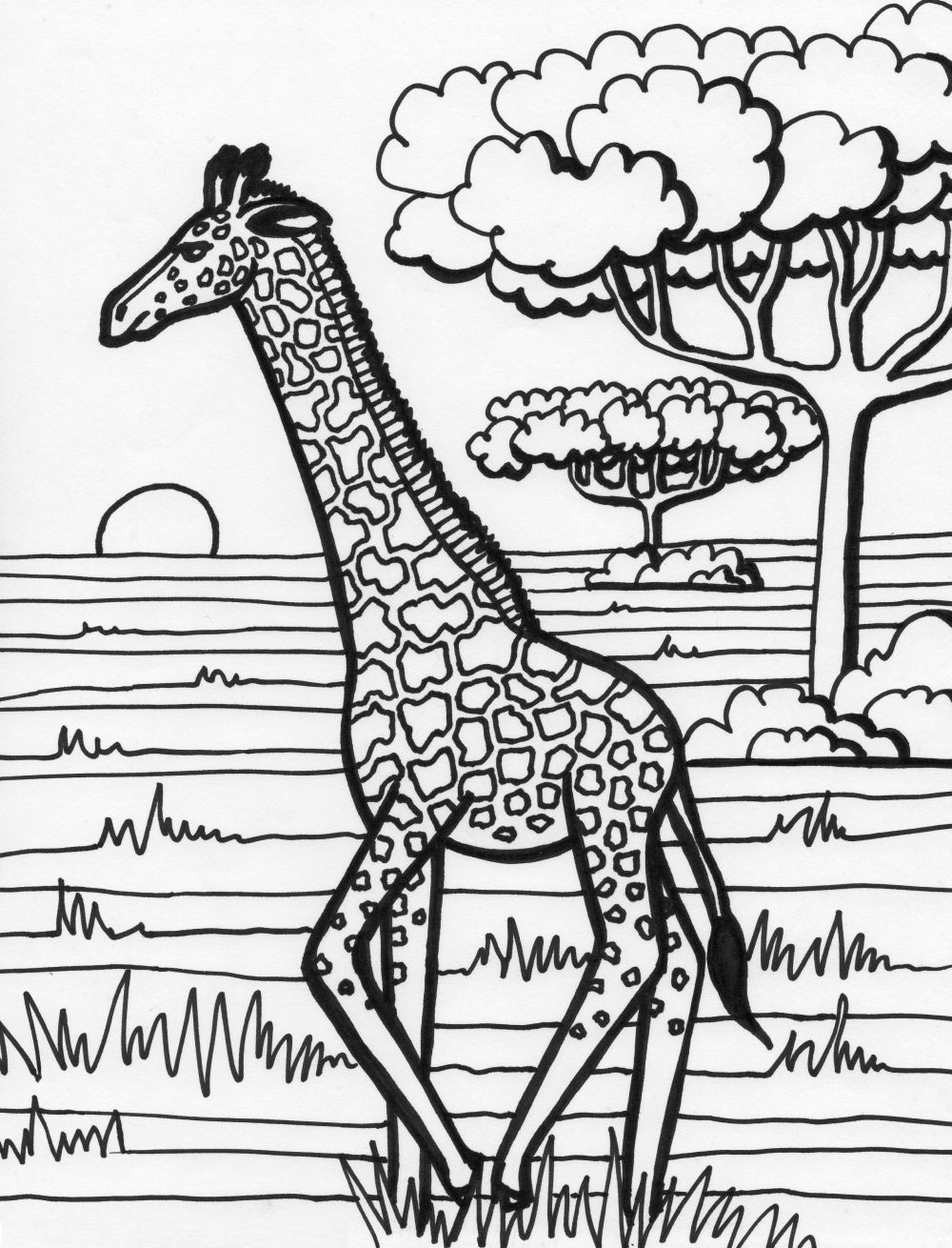 Free Printable Giraffe Coloring Pages
