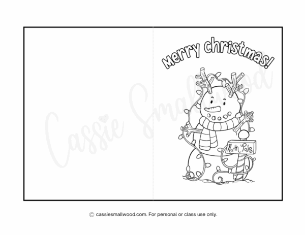 Printable Christmas Card Coloring Pages
