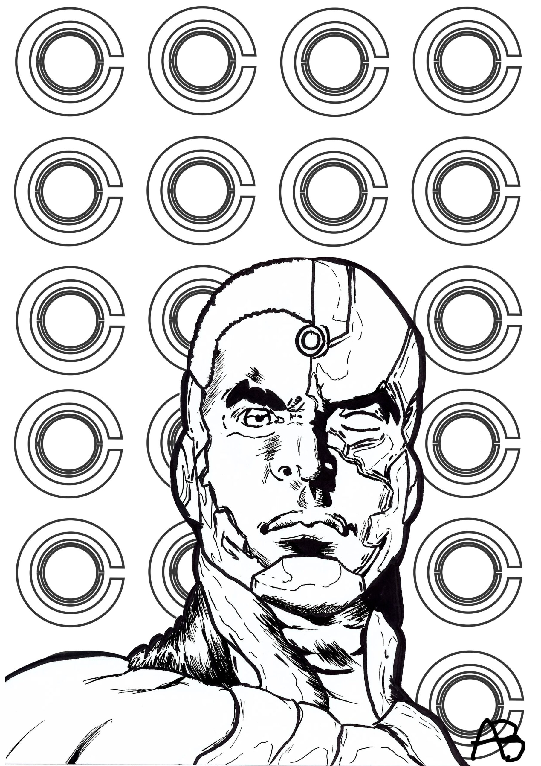 Printable Coloring Pages Cyborg