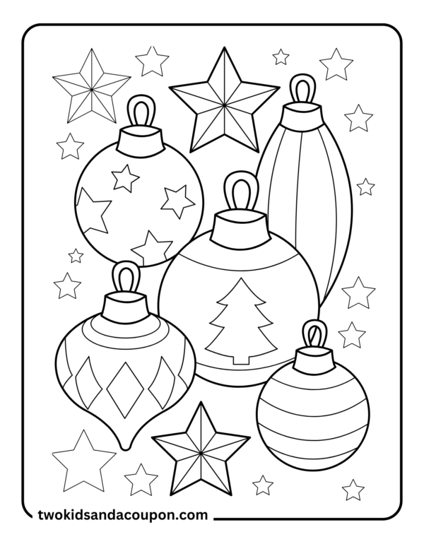 Coloring Pages Christmas Ornaments Printable