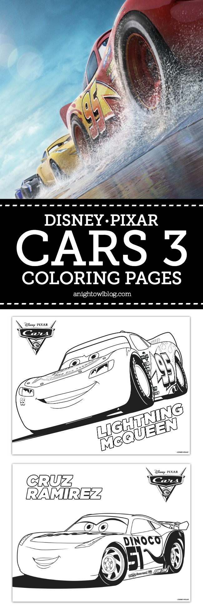 Disney Pixar Cars 3 Coloring Pages A Night Owl Blog