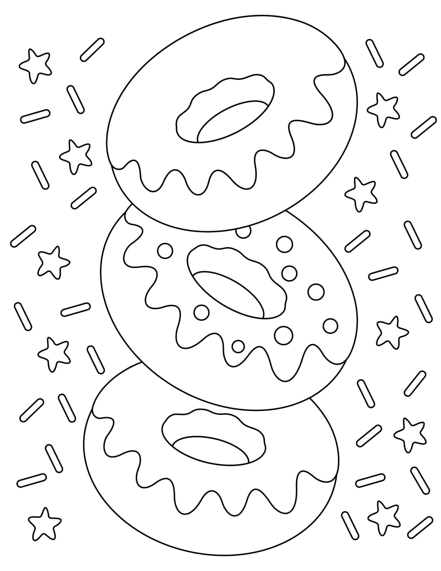 Donut Coloring Pages Printable