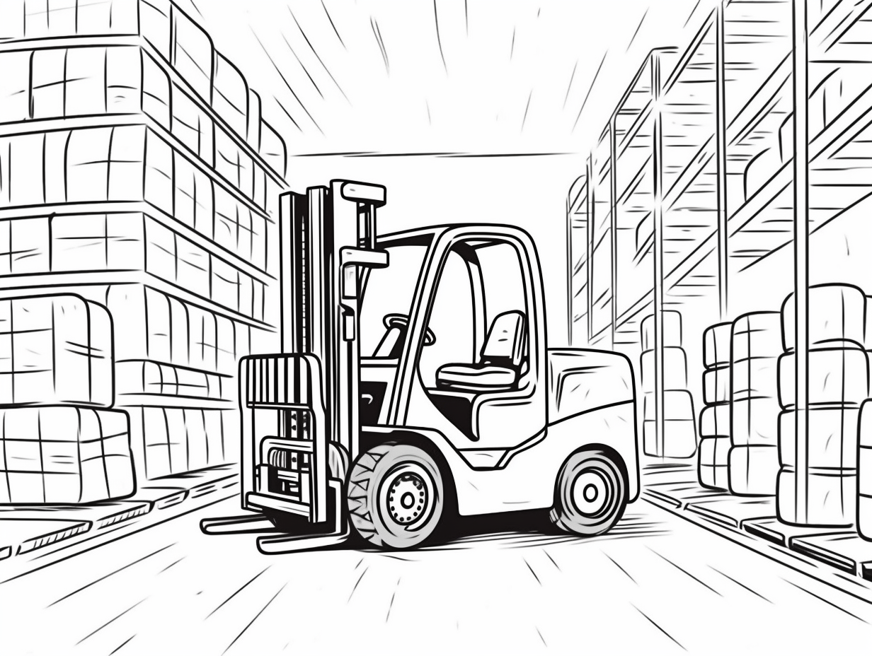 Easy Forklift Coloring Page Coloring Page