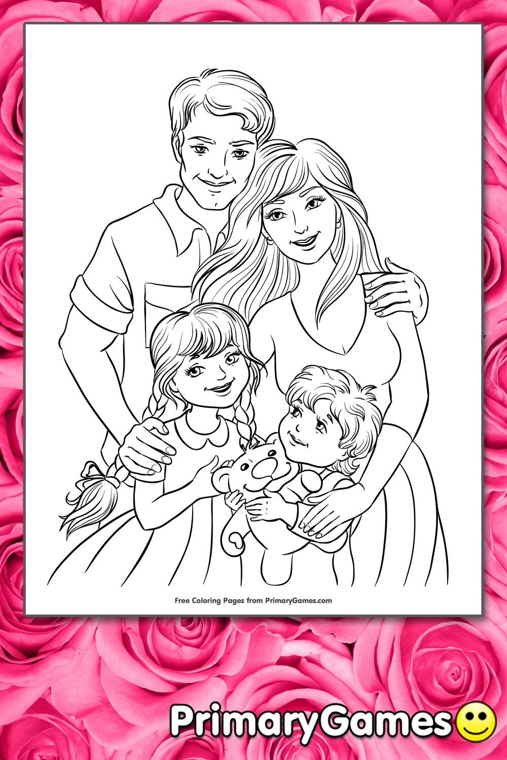 Family Coloring Page FREE Printable PDF From PrimaryGames