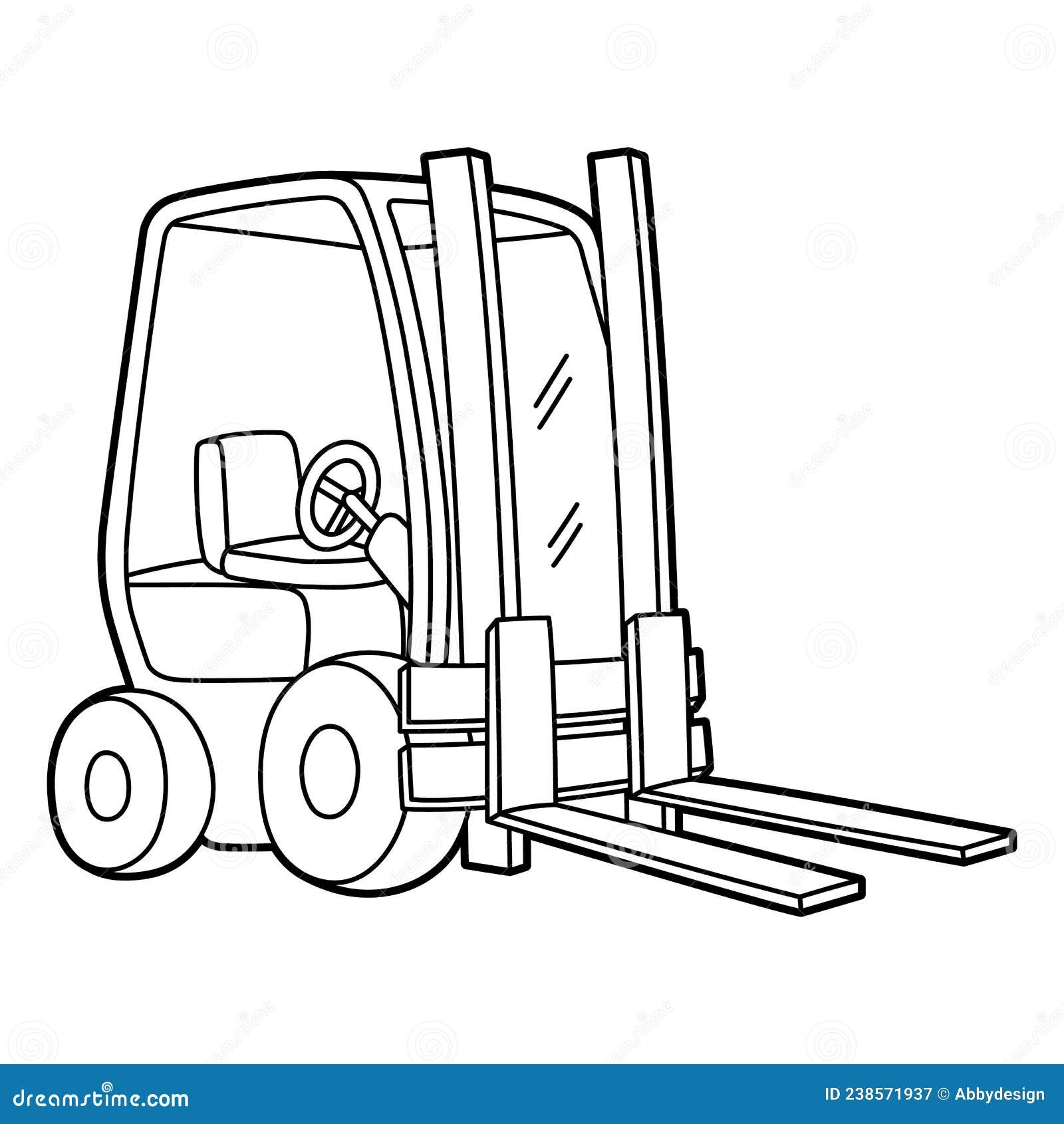 Forklift Coloring Page Isolated For Kids Stock Vector Illustration Of Colour Transport 238571937