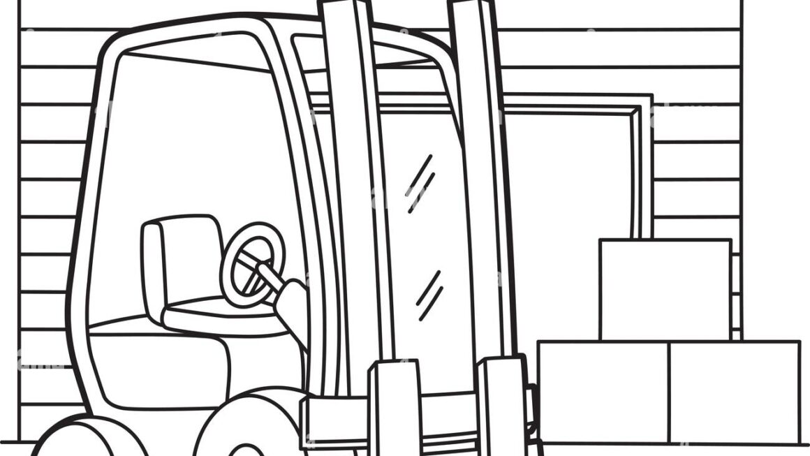 Forklift Coloring Page Stock Vector Image Art Alamy