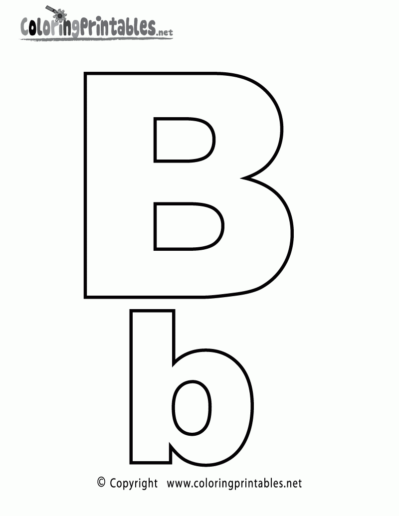 Free Printable Alphabet Letter B Coloring Page