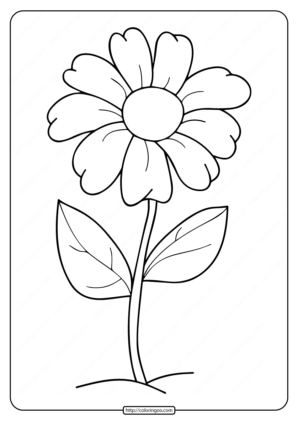 Printable Flowers Coloring Pages