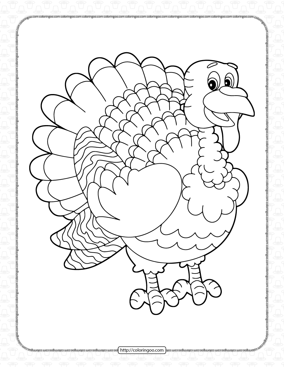 Printable Turkey Coloring Pages