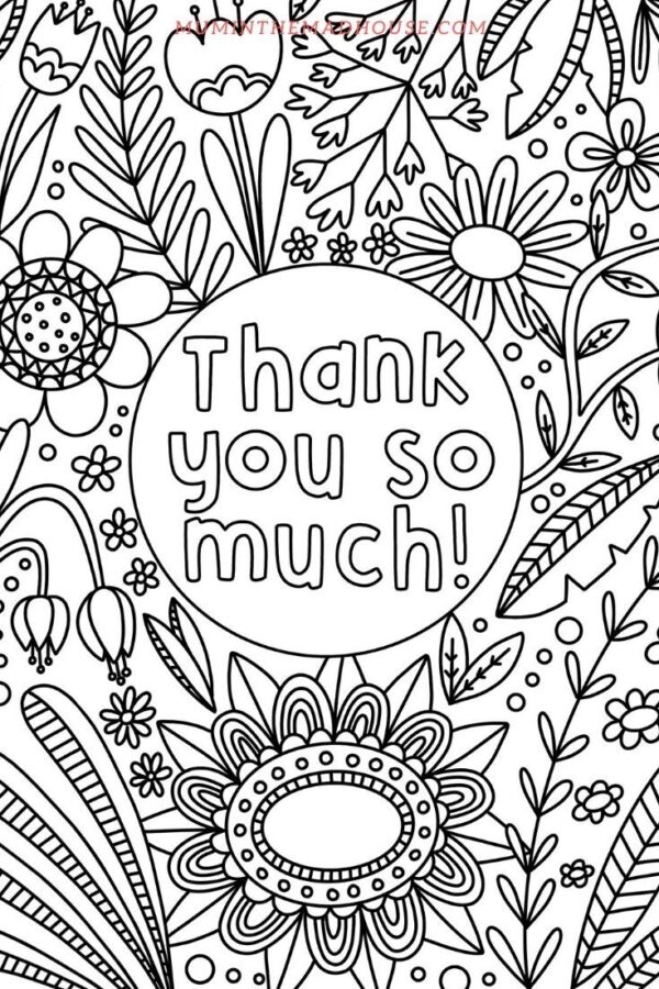 Thank You Printable Coloring Pages