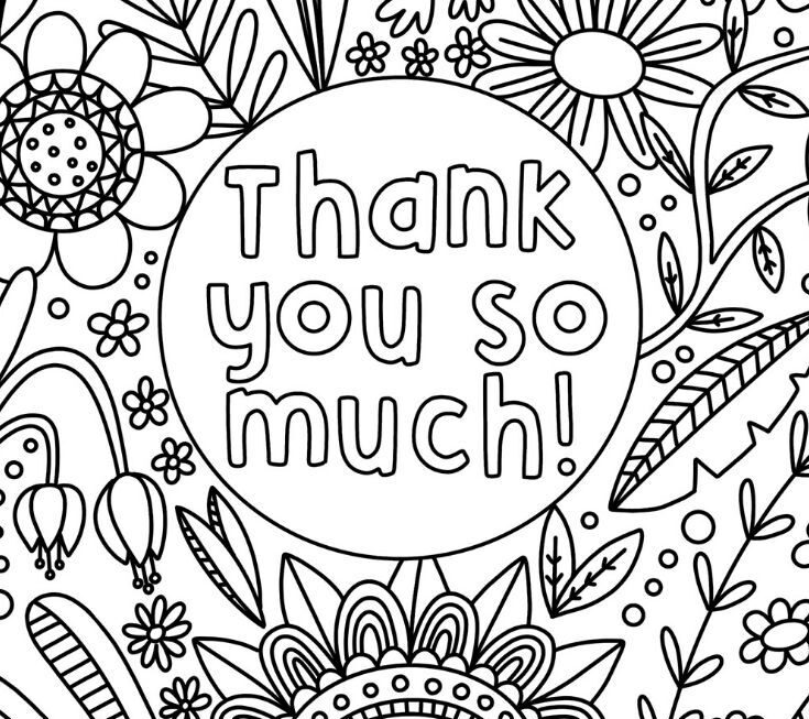 Free Thank You Coloring Pages Printable And Fun