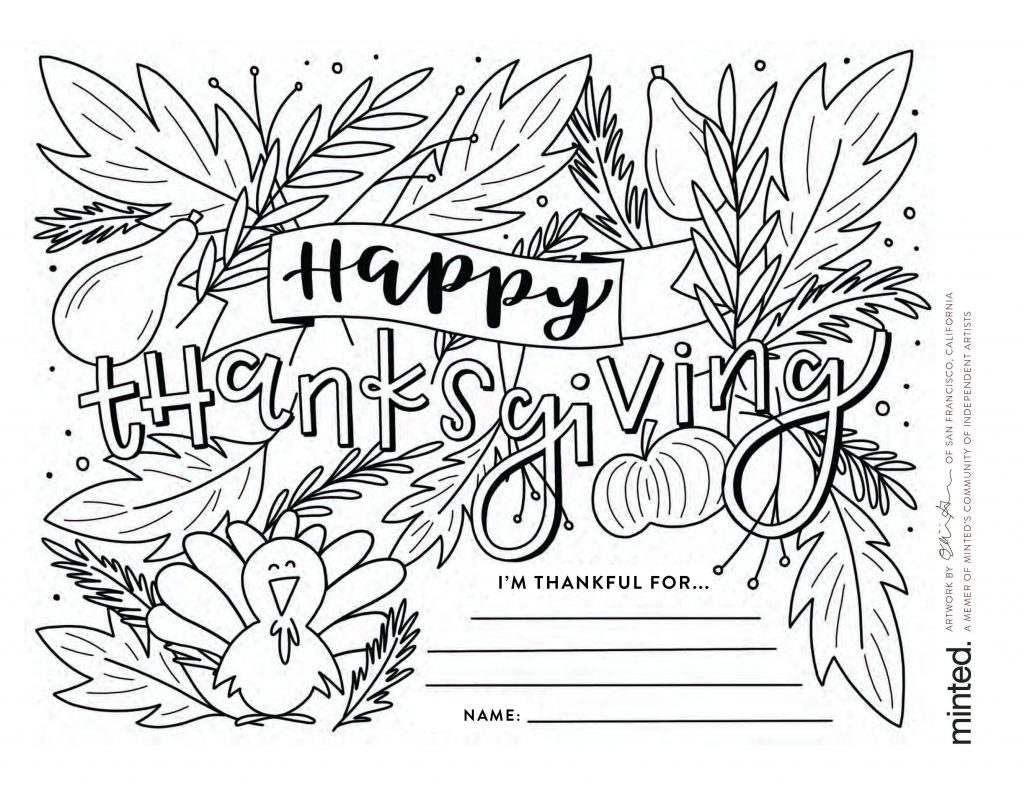 Printable Coloring Pages Thanksgiving