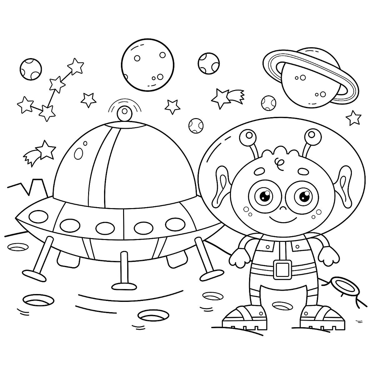Fun Alien Coloring Pages For Kids Free Printable Activity Pages Of Adorable Extraterrestrials Printables 30Seconds Mom