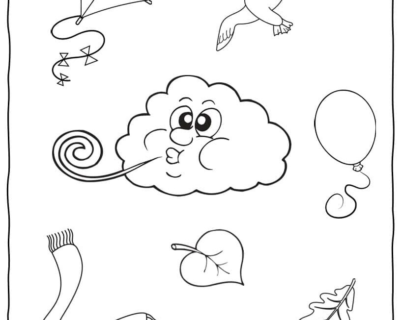 Fun Wind Coloring Page For Kids Free Printable Customizer