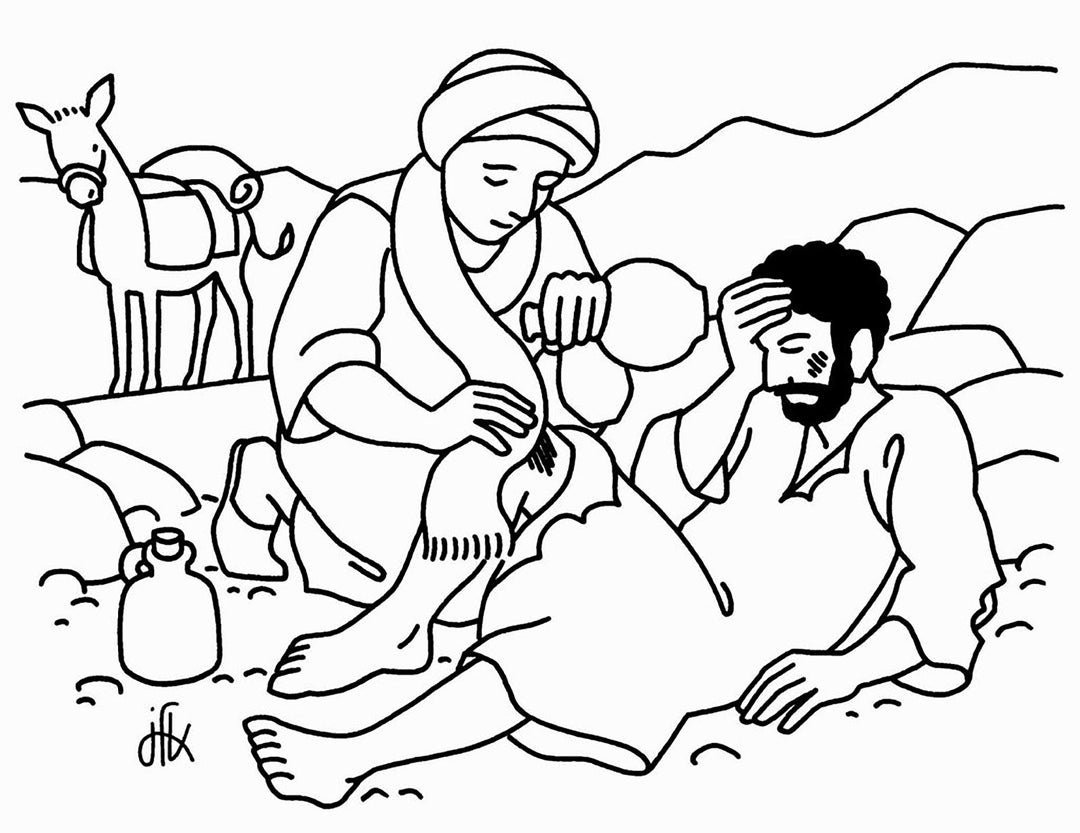 Good Samaritan Coloring Page Instant Download Etsy