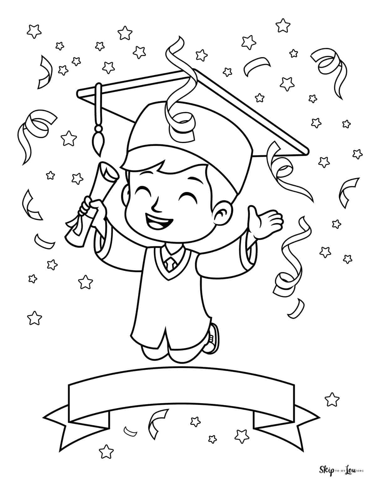 Printable Graduation Coloring Pages