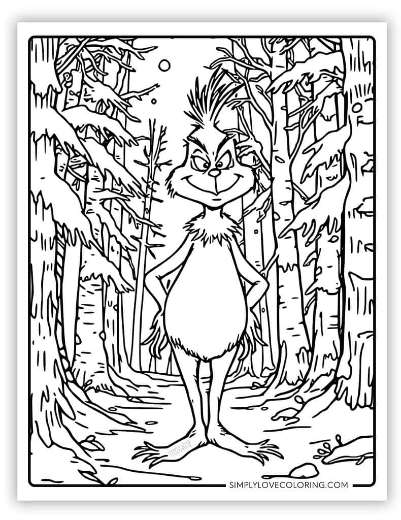 Grinch Coloring Pages Free PDF Printables Simply Love Coloring
