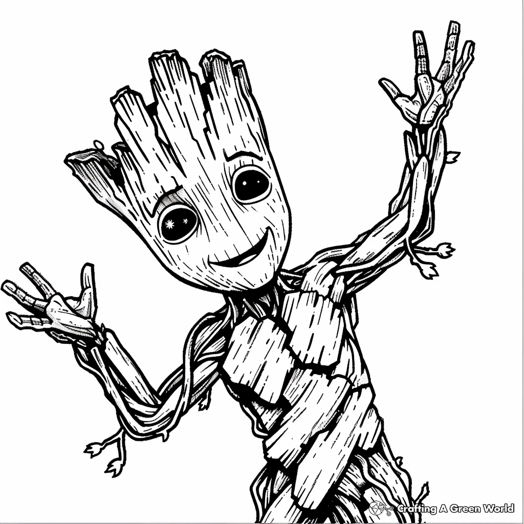 Groot Coloring Pages Free Printable 