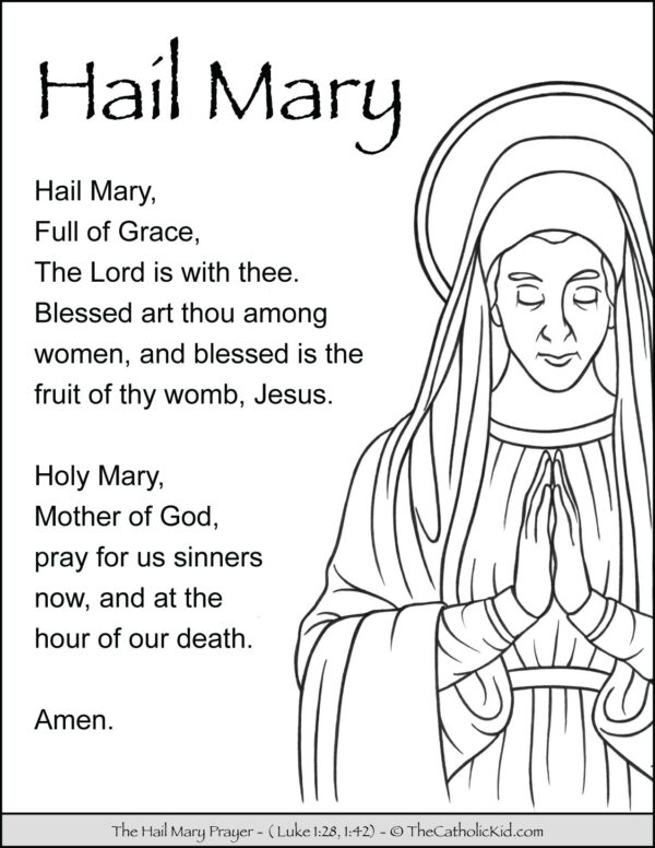 Hail Mary Printable Coloring Page
