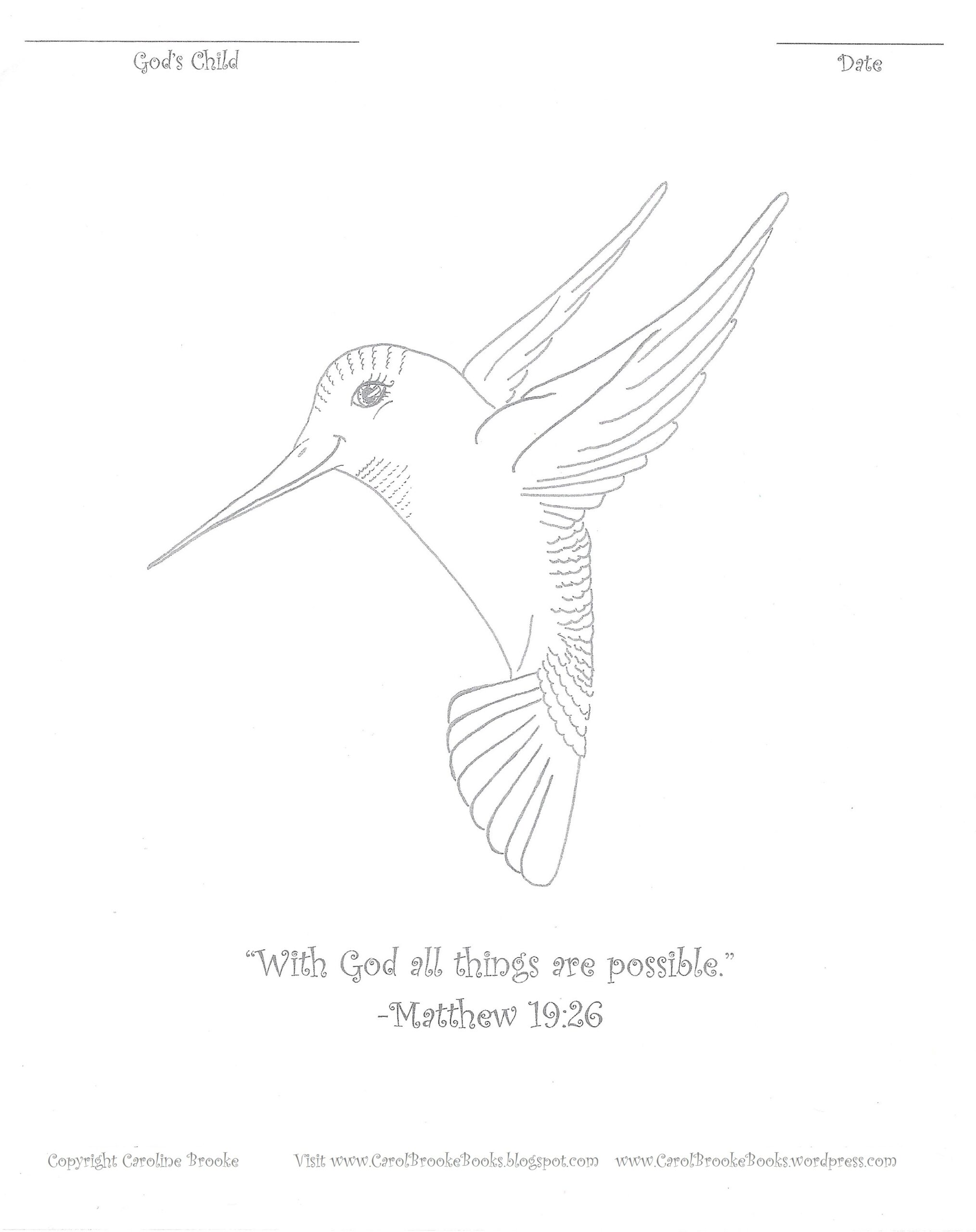 Matthew 19:26 Printable Coloring Page