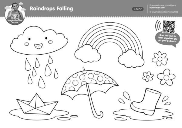 Free Printable Raindrop Coloring Pages