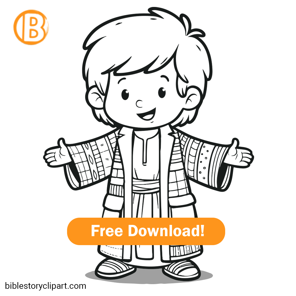 Joseph s Coat Coloring Page Bible Story Clipart