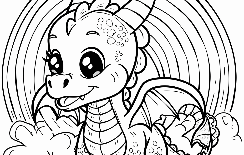 Kawaii Cute Dragon Coloring Pages Free Printable