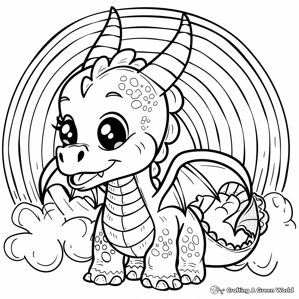 Kawaii Cute Dragon Coloring Pages Free Printable 