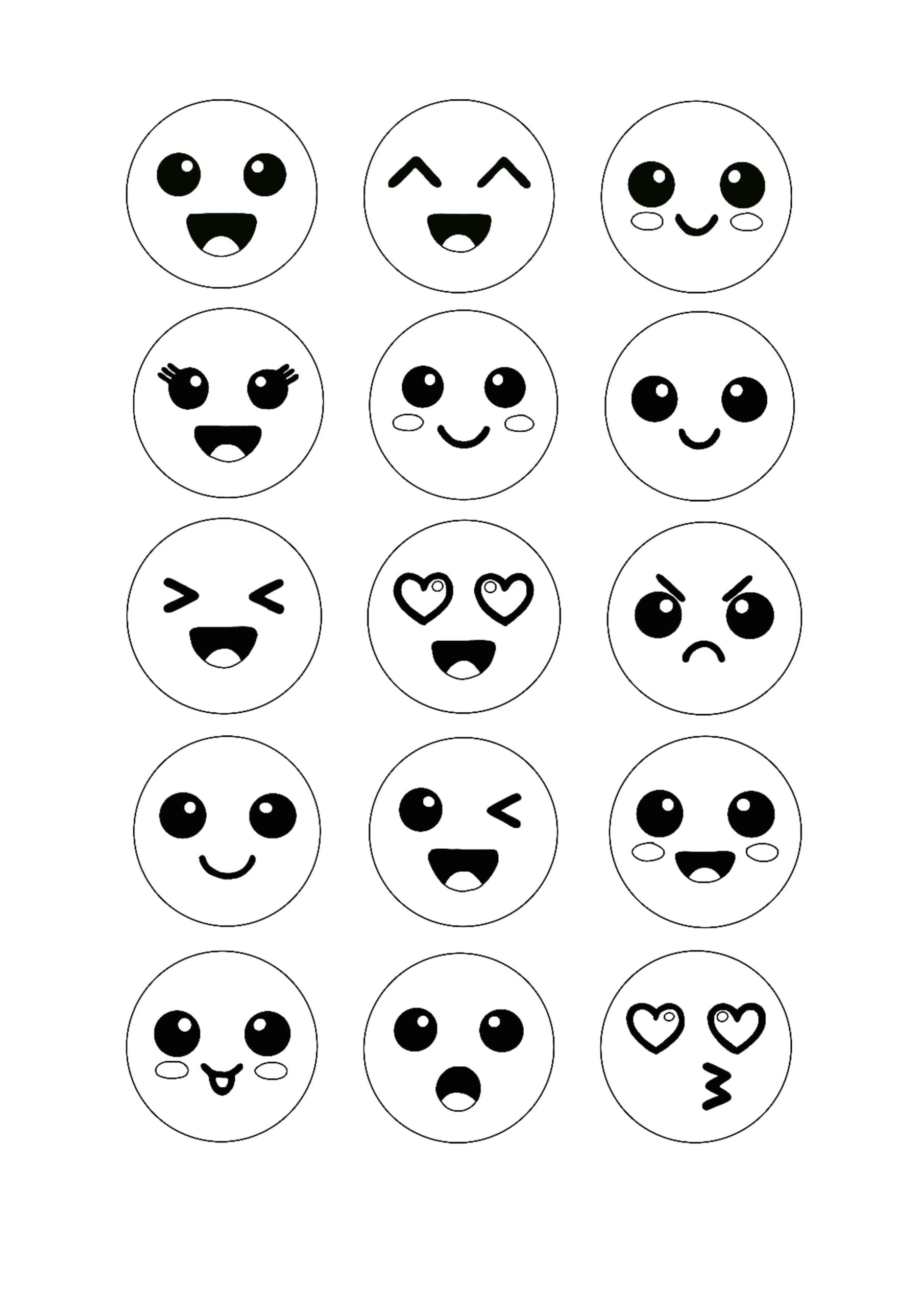 Kawaii Emoji Coloring Pages 2 Free Printable Coloring Sheets 2021 