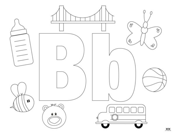 Letter B Printable Coloring Pages