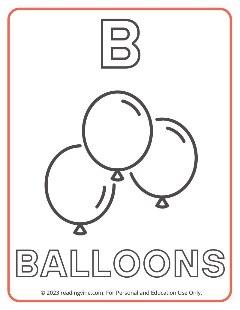 Letter B Printable Coloring Pages