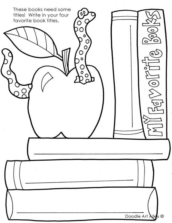 Library Coloring Pages Printables