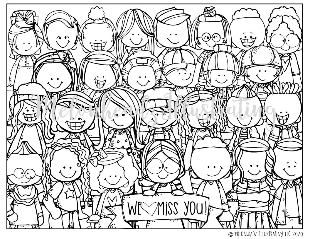 MelonHeadz FREE We Miss You Coloring Page Printable
