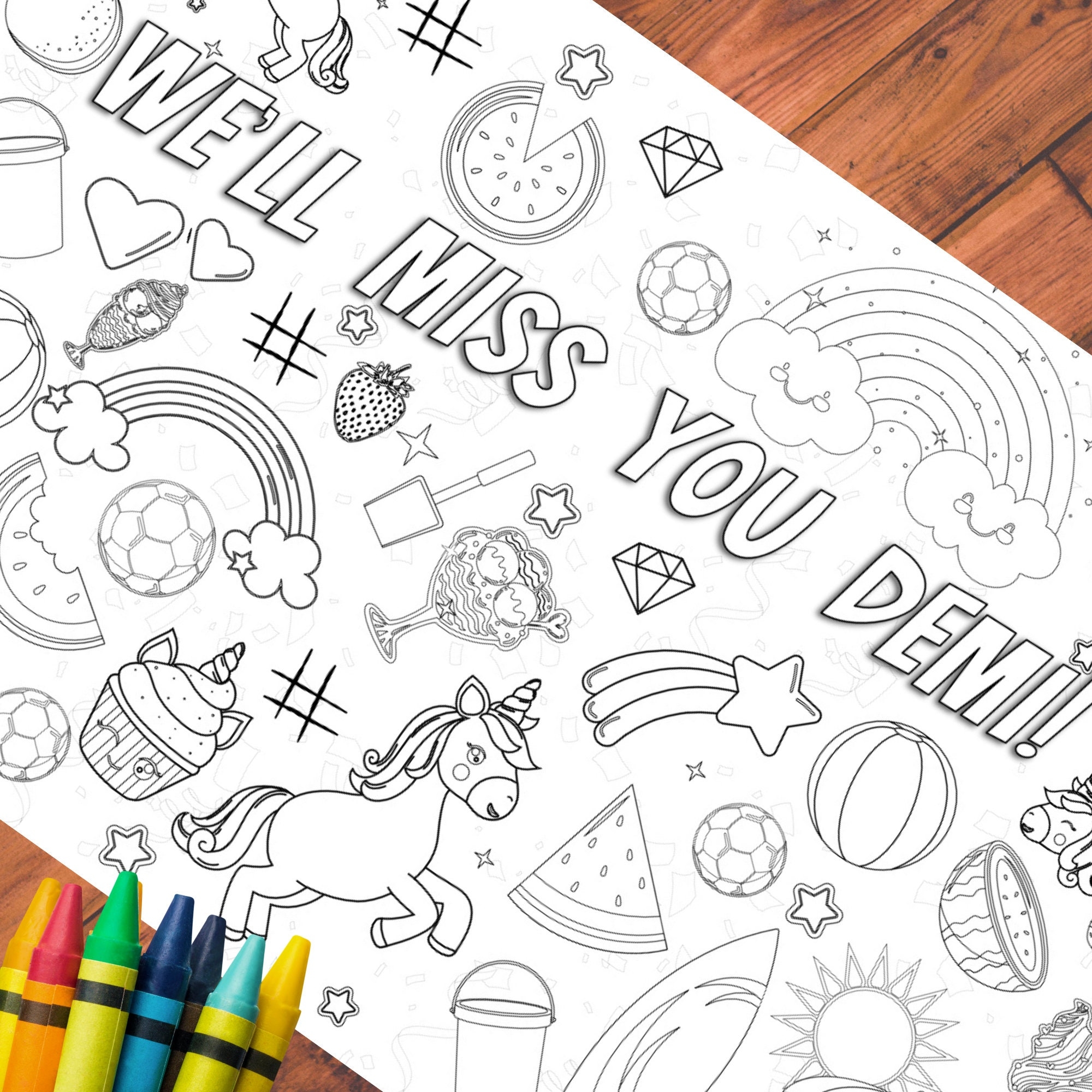 Miss You Coloring Sheet Etsy