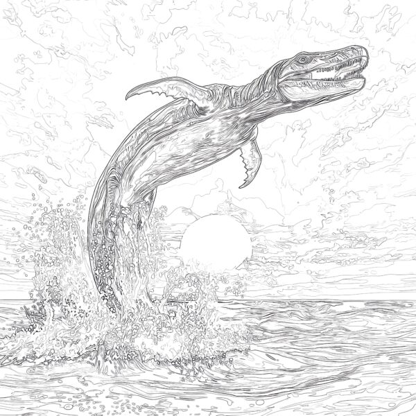 Mosasaur Printable Coloring Page