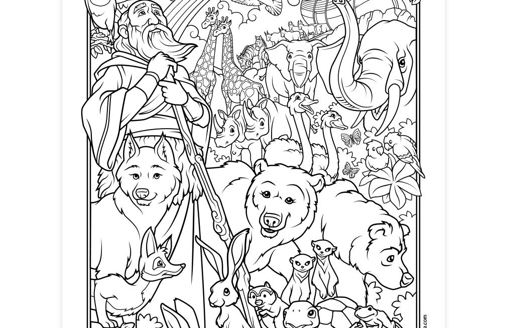Noah And The Ark Coloring Page Printable