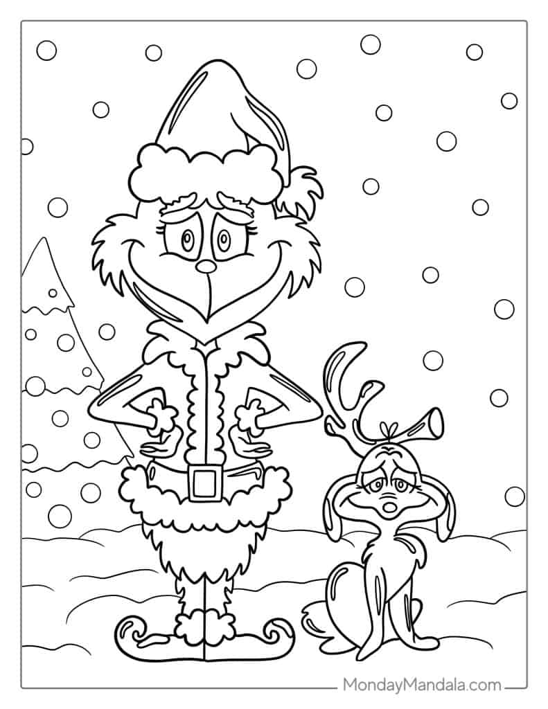 Grinch Coloring Pages Printable Free