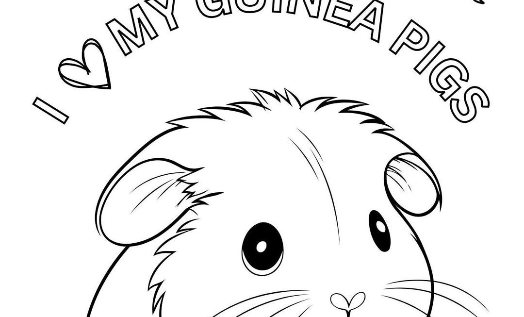 Printable Coloring Page Guinea Pigs Download Print Etsy