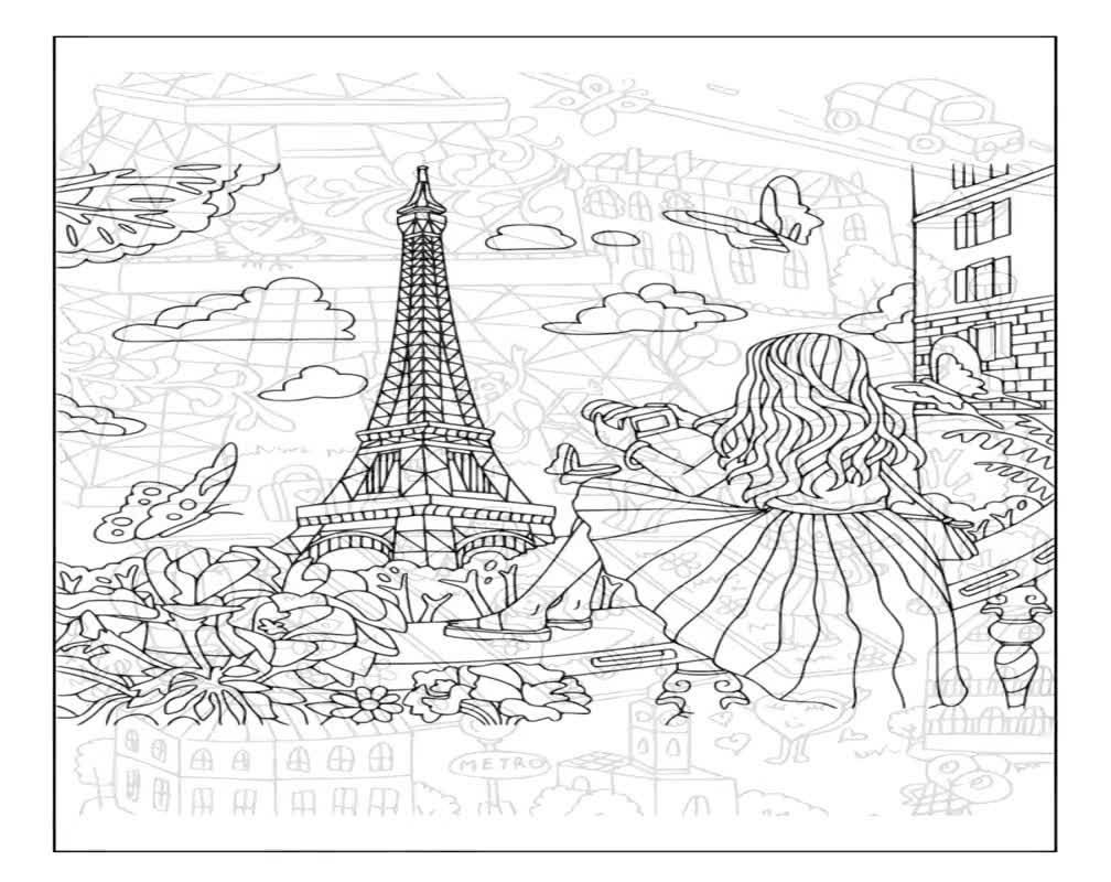 Printable Paris Coloring Pages For Kids Adults 35 Pages Instant Digital Download PDF Printable France Coloring Sheets Collection Etsy