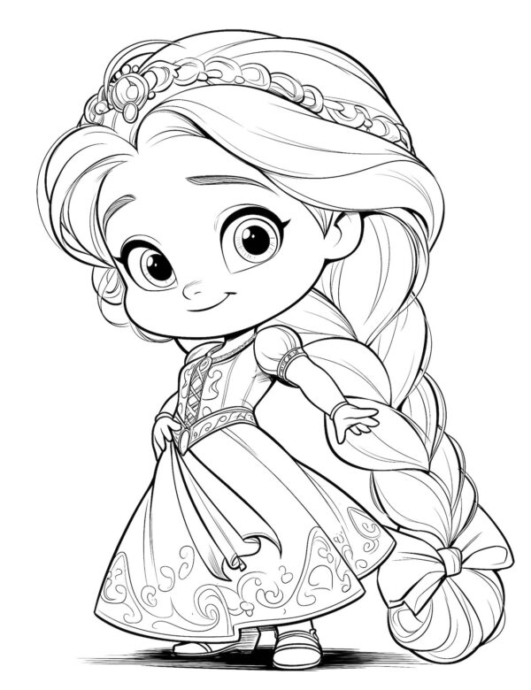 Baby Rapunzel Printable Color Page