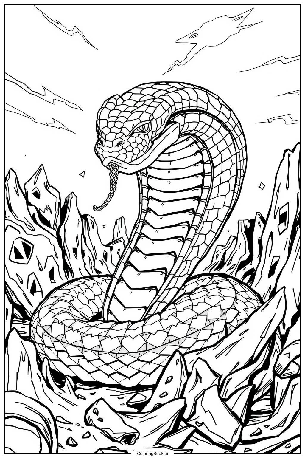 Rattle Snake Shaking Its Tail Coloring Page Free PDF PNG Printable 