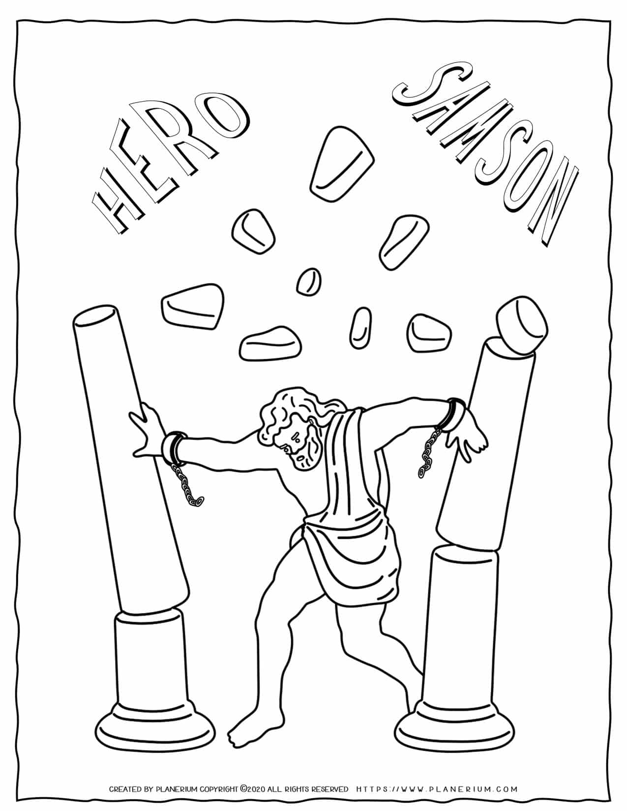 Samson Bible Coloring Pages Planerium