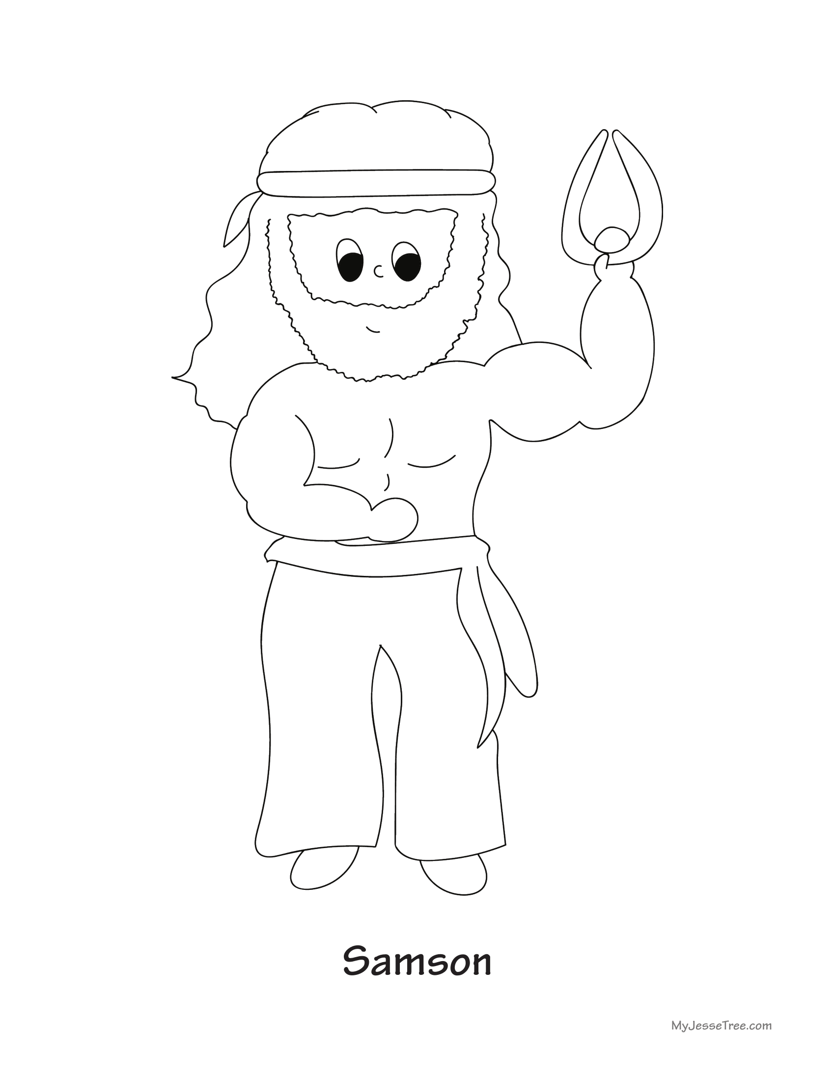 Samson coloring sheet 1 My Jesse Tree