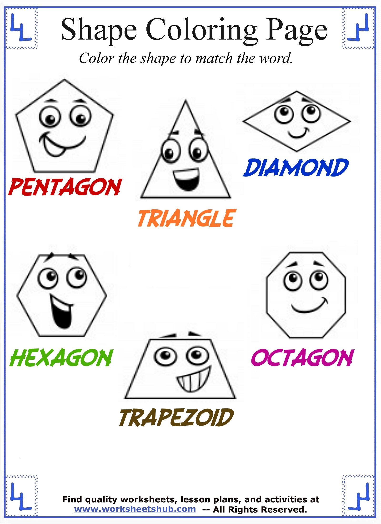 Shapes Coloring Pages Printable