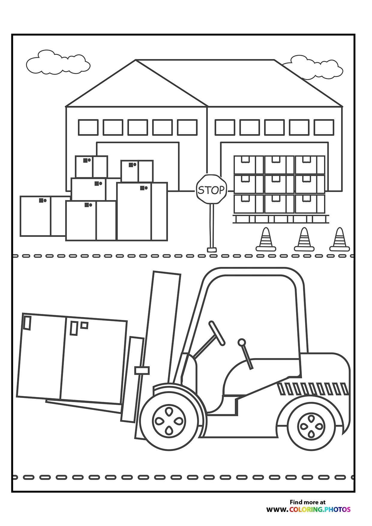 Printable Forklift Coloring Pages