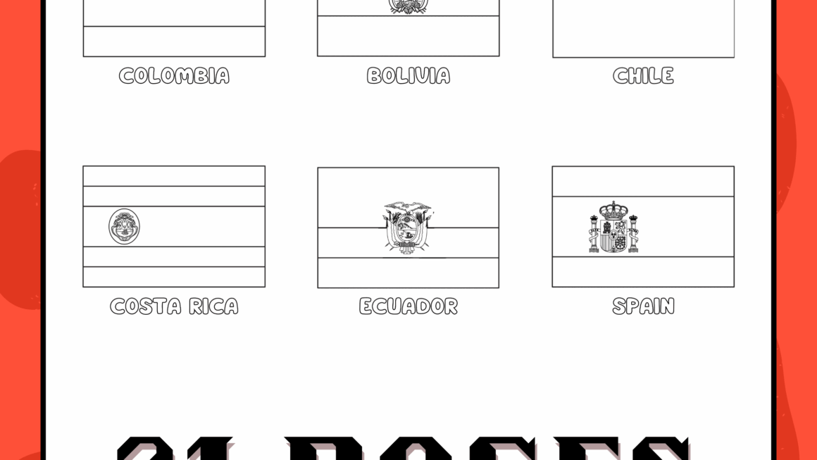 Spanish Speaking Countries Flags Coloring Pages Hispanic Heritage Month Made By Teachers