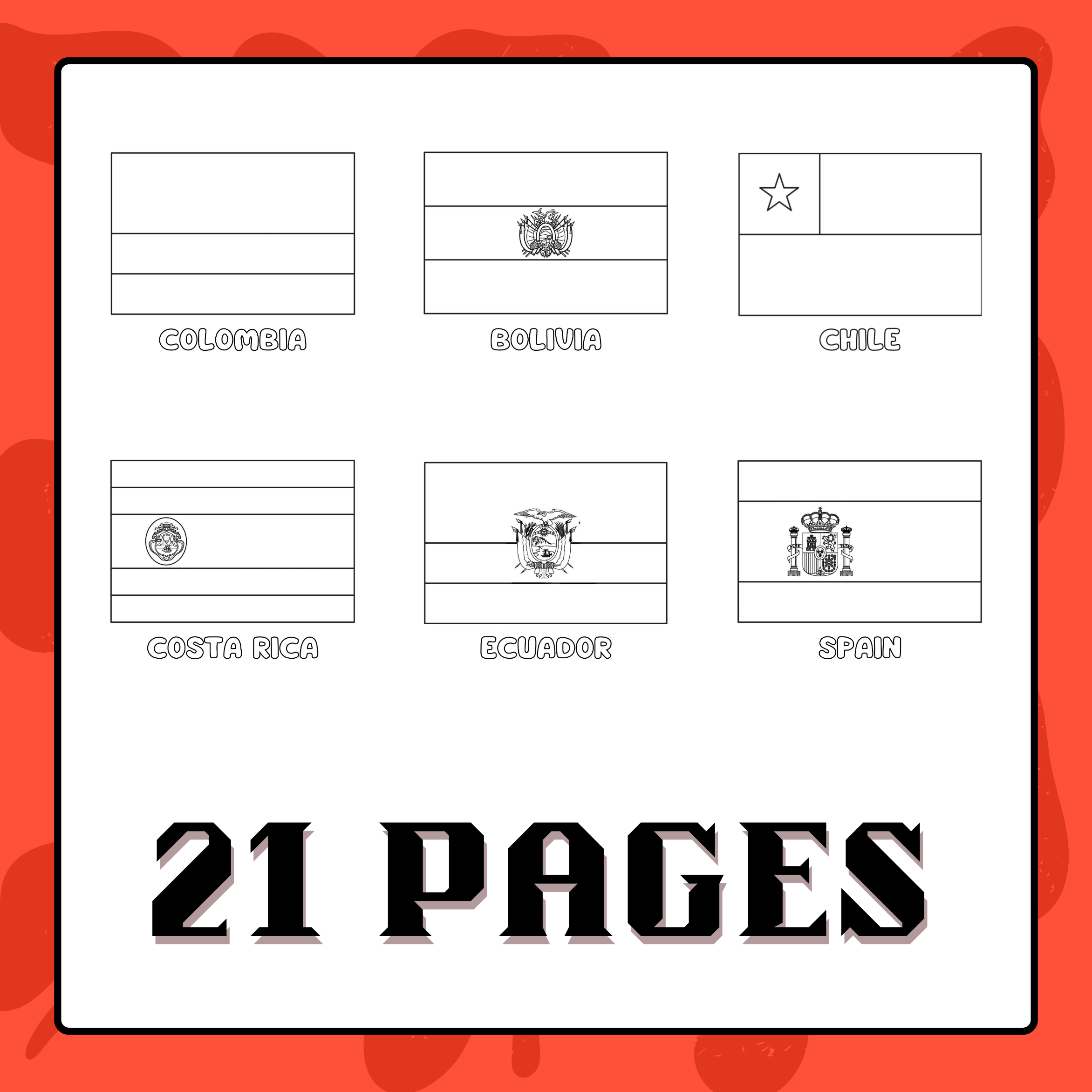 Spanish Speaking Countries Flags Coloring Pages Hispanic Heritage Month Made By Teachers
